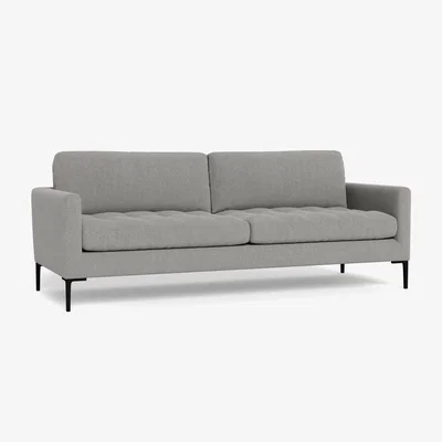 Heal's Heal's Eton 4 Seater Sofa Texture Pale Grey Brass Feet - Heal's UK Furniture