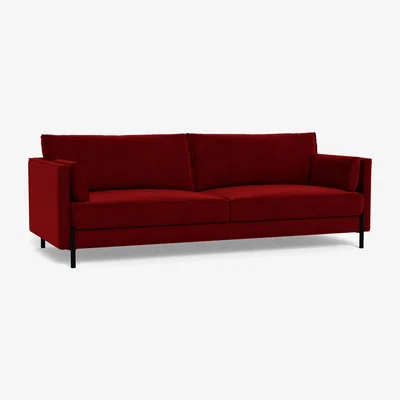 Heal's Heal's Tortona 4 seater Sofa Smart Luxe Velvet Mulberry
