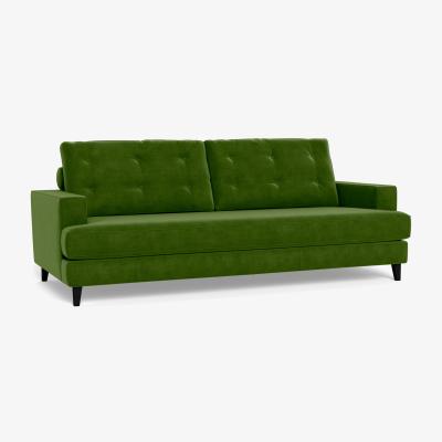 Heal's Heal's Mistral 4 Seater Sofa Smart Luxe Velvet Grass Black Feet - Heal's UK Furniture