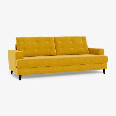Heal's Heal's Mistral 4 Seater Sofa Smart Luxe Velvet Canary Black Feet - Heal's UK Furniture