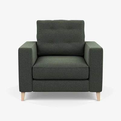 Heal's Heal's Richmond 4 Seater Sofa Capelo Linen Mineral Black Feet - Heal's UK Furniture