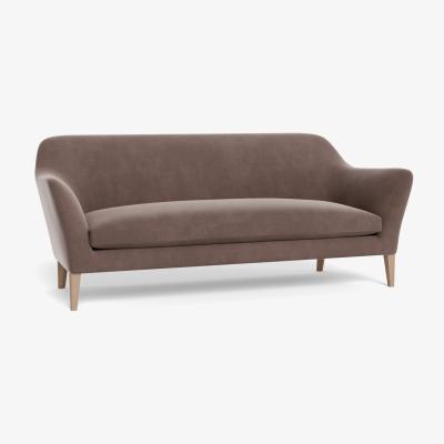 Heal's Heal's Wallis 4 Seater Sofa Smart Velvet Mouse Natural Oak Feet