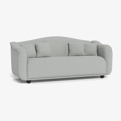 Heal's Heal's Tetbury 4 Seater Sofa Melton Wool Limestone Walnut Stained Beech Feet