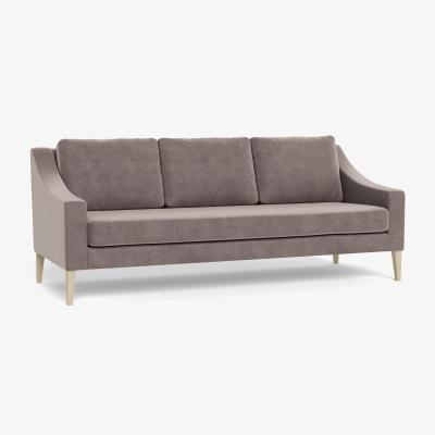 Heal's Heal's Richmond 4 Seater Sofa Smart Luxe Velvet Mushroom Black Feet - Heal's UK Furniture