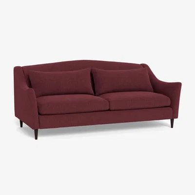 Heal's Heal's Somerset 4 Seater Sofa Smart Linen Mix Maroon Dark Stain - Heal's UK Furniture