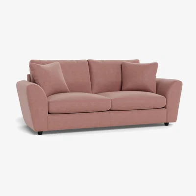 Heal's Heal's Snooze 4 Seater Sofa Smart Luxe Velvet Dusky Pink Black Feet