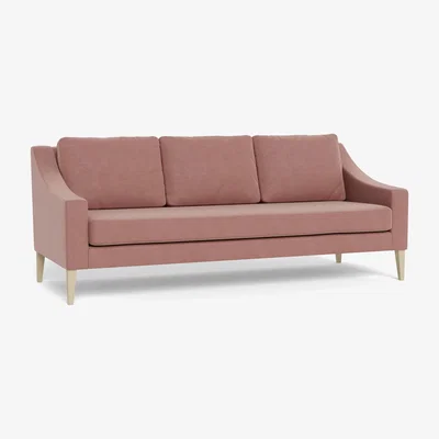 Heal's Heal's Richmond 4 Seater Sofa Smart Luxe Velvet Dusky Pink Black Beech Feet