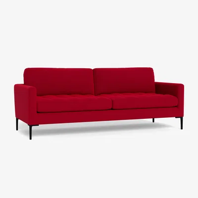Heal's Heal's Eton 4 Seater Sofa Melton Wool Red Oxide Brass Feet - Heal's UK Furniture
