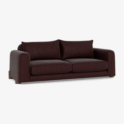 Heal's Heal's Nuvola 4 Seater Sofa Smart Luxe Velvet Acorn Natural Oak Feet