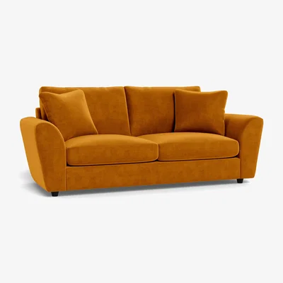 Heal's Heal's Snooze 4 Seater Sofa Smart Luxe Velvet Cognac Black Feet - Heal's UK Furniture