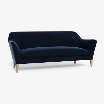 Heal's Heal's Wallis 4 Seater Sofa Smart Velvet Dusk Natural Oak Feet