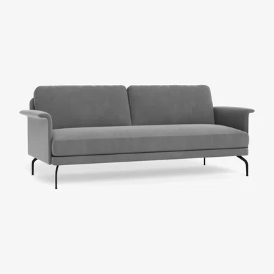 Heal's Heal's Iver 4 Seater Sofa Smart Velvet Mercury Black Feet