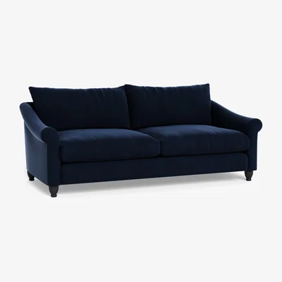 Heal's Heal's Devon 4 Seater Smart Velvet Dusk Dark Brown Stain Beech Feet - Heal's UK Furniture