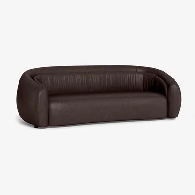 Heal's Heal's Flora 4 Seater Sofa Grain Leather Chocolate
