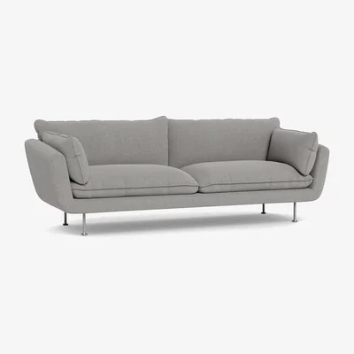 Heal's Heal's Allora 4 Seater Sofa Texture Pale Grey Black Feet