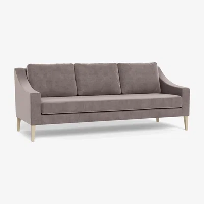 Heal's Heal's Richmond 4 Seater Sofa Smart Luxe Velvet Mushroom Black Feet