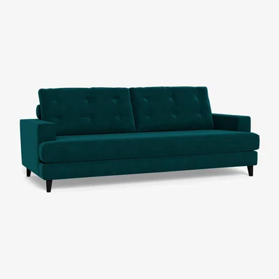 Heal's Heal's Mistral 4 Seater Sofa Smart Luxe Velvet Ocean Black Feet