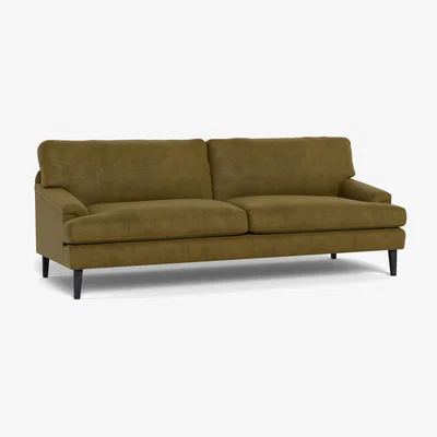Heal's Heal's Stanton 4 Seater Sofa Smart Luxe Velvet Peridot Natural Feet