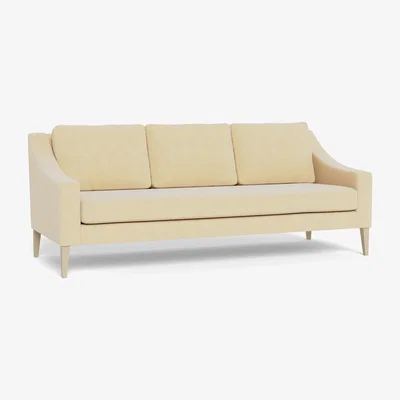 Heal's Heal's Richmond 4 Seater Sofa Smart Luxe Velvet Biscuit Black Feet