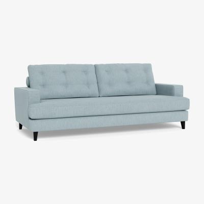 Heal's Heal's Mistral 4 Seater Sofa Smart Linen Mix Duck Egg Black Feet - Heal's UK Furniture