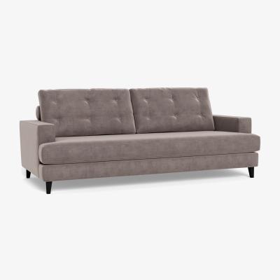 Heal's Heal's Mistral 4 Seater Sofa Smart Luxe Velvet Mushroom Black Feet - Heal's UK Furniture