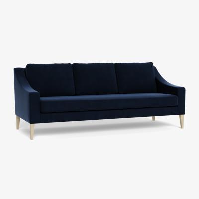 Heal's Heal's Richmond 4 Seater Sofa Smart Velvet Dusk Black Feet - Heal's UK Furniture