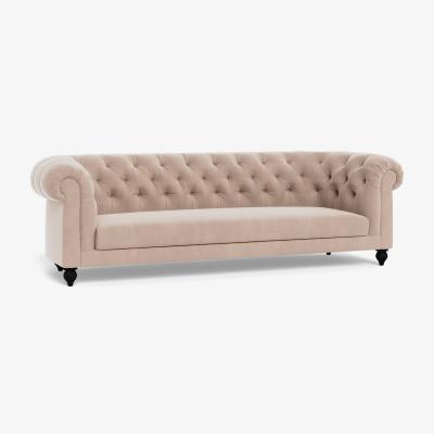 Heal's Heal's Fitzrovia 4 Seater Sofa Smart Velvet Pebble Natural Feet - Heal's UK Furniture