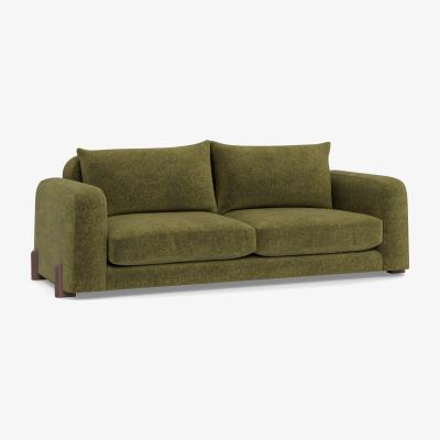 Heal's Heal's Nuvola 4 Seater Sofa Boucle Velvet Wilder Walnut Stained Oak Feet