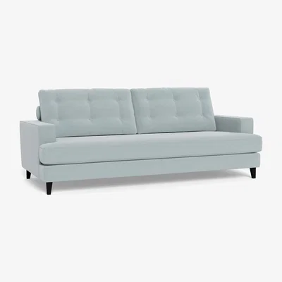 Heal's Heal's Mistral 4 Seater Sofa Brushed Cotton Mist Black Feet - Heal's UK Furniture