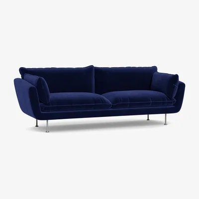 Heal's Heal's Allora 4 Seater Sofa Brushed Cotton Mist Black Feet