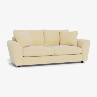 Heal's Heal's Snooze 4 Seater Sofa Smart Luxe Velvet Biscuit Black Feet