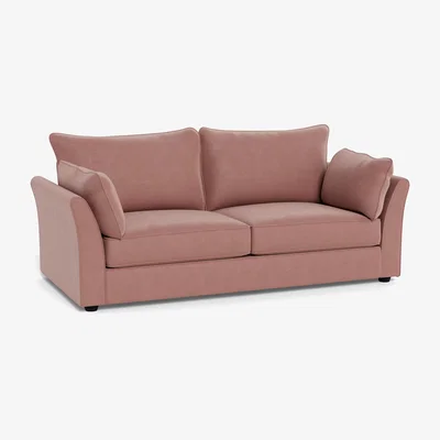 Heal's Heal's Tailor 4 Seater Sofa Smart Luxe Velvet Dusky Pink Black Beech Feet