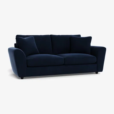 Heal's Heal's Snooze 4 Seater Sofa Smart Velvet Dusk Black Feet