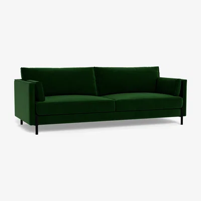 Heal's Heal's Tortona 4 Seater Sofa Smart Velvet Forest Black Feet