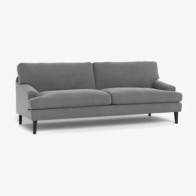 Heal's Heal's Stanton 4 Seater Sofa Smart Velvet Mercury Walnut Stained Feet