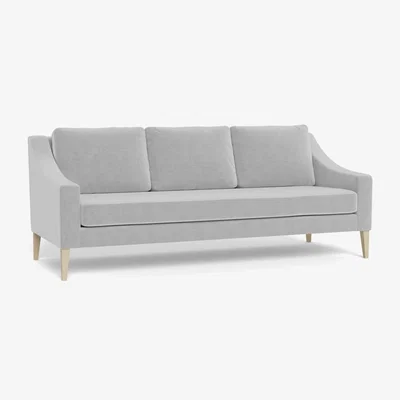 Heal's Heal's Richmond 4 Seater Sofa Velvet Platinum Black Feet - Heal's UK Furniture