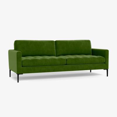 Heal's Heal's Eton 4 Seater Sofa Smart Luxe Velvet Grass Brass Feet - Heal's UK Furniture