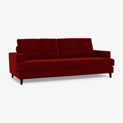 Heal's Heal's Mistral 4 Seater Sofa Smart Luxe Velvet Mulberry Black Feet