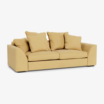 Heal's Heal's Cumulus 4 Seater Sofa Tejo Recycled Ochre Black Feet - Heal's UK Furniture