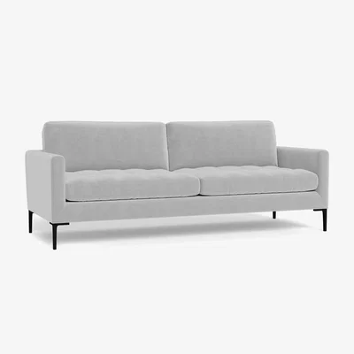 Heal's Heal's Eton 4 Seater Sofa Velvet Platinum Black Feet - Heal's UK Furniture