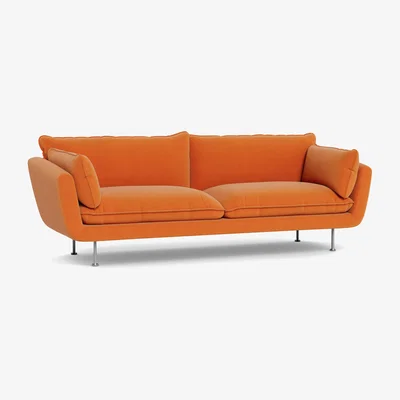 Heal's Heal's Allora 4 Seater Sofa Tejo Recycled Zinnia Stainless Steel Feet
