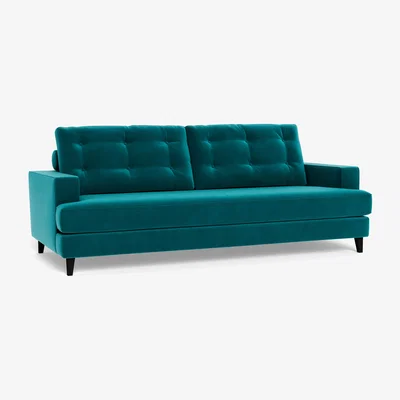 Heal's Heal's Mistral 4 Seater Sofa Smart Velvet Petrol Black Feet