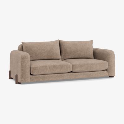 Heal's Heal's Nuvola 4 Seater Sofa Boucle Velvet Rocky Natural Oak Feet