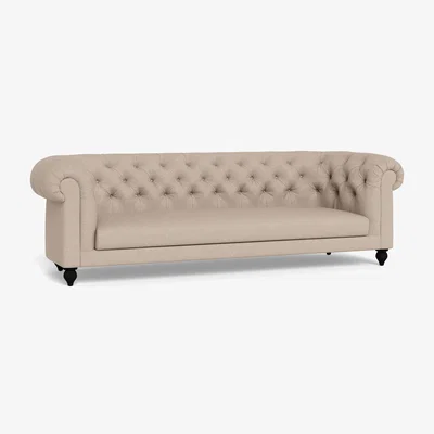 Heal's Heal's Fitzrovia 4 Seater Sofa Boucle Tweed Pearl Black Feet