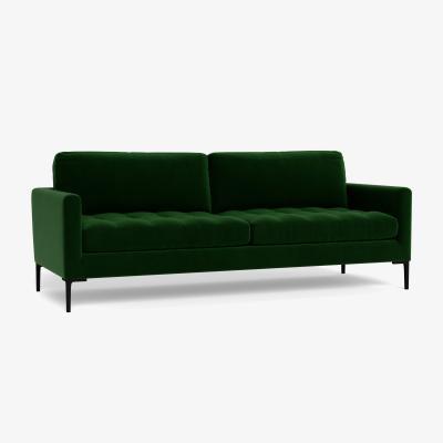 Heal's Heal's Eton 4 Seater Sofa Smart Velvet Forest Black Feet - Heal's UK Furniture