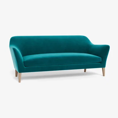 Heal's Heal's Wallis 4 Seater Sofa Smart Velvet Petrol Natural Oak Feet