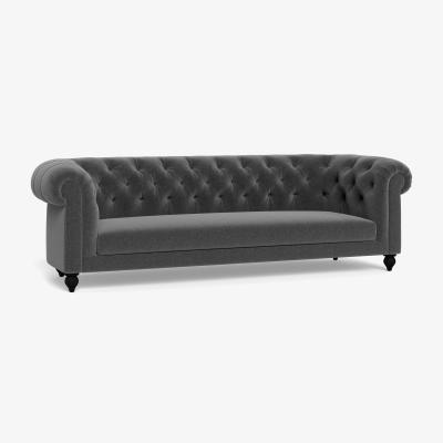 Heal's Heal's Fitzrovia 4 Seater Sofa Melton Wool Granite Black Feet - Heal's UK Furniture