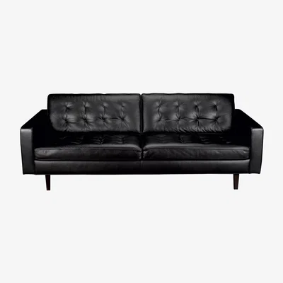 Heal's Heal's Hepburn 4 Seater Daino Leather Elephant Walnut Feet - Heal's UK Furniture