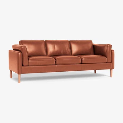 Heal's Heal's Sonno 4 Seater Leather Stonewash Light Brown 274 Wenge Black Feet - Heal's UK Furniture
