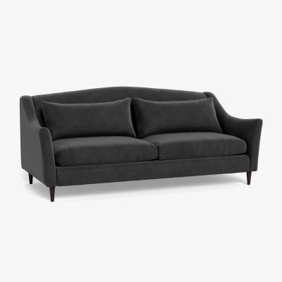 Heal's Heal's Somerset 4 Seater Sofa Smart Luxe Velvet Nickel Natural Ash Feet - Heal's UK Furniture